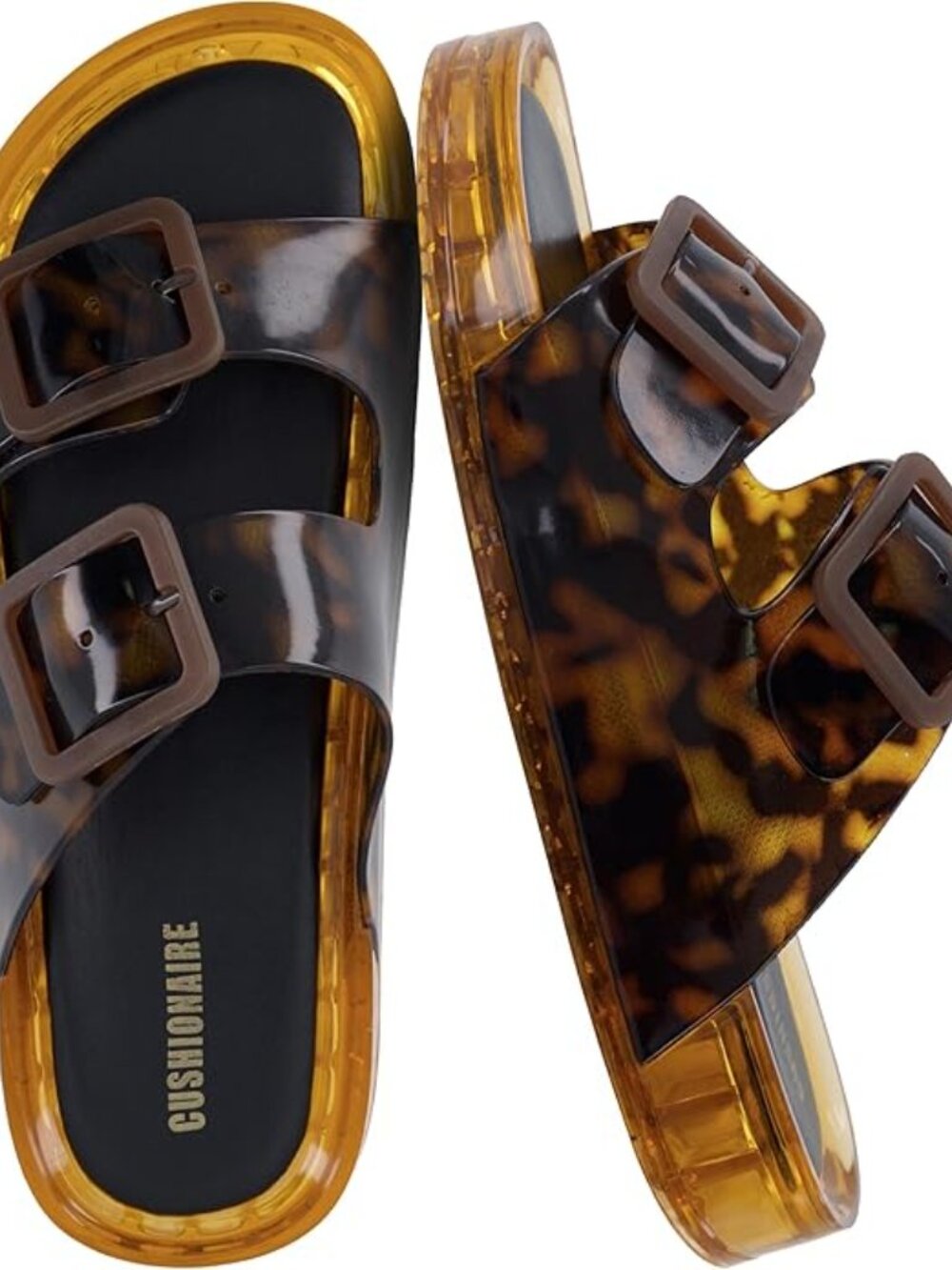 Women's Tortoise Waterproof Double Buckle Adjustable Slip-On Casual Wear